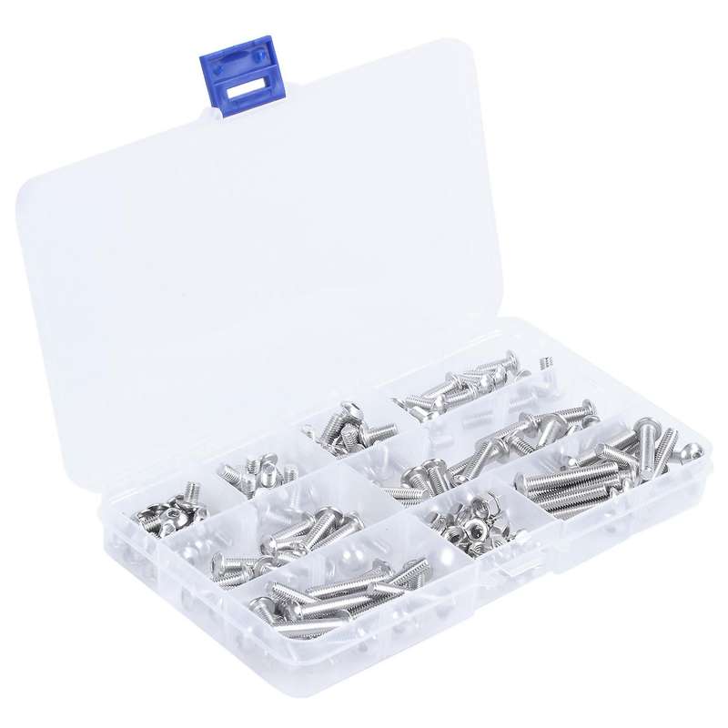 150pcs M5 Stainless Steel Head Hex Socket Head Cap Bolts Screws Kit