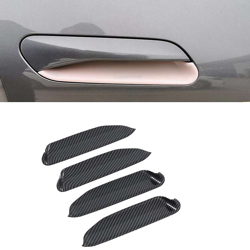 4pcs Carbon Fiber Car Door Handle Bowl Cover Trim for Id.4x Id4x 2022