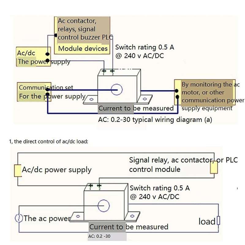 Current Sensing Switch Normally Open Current Sensing Switch