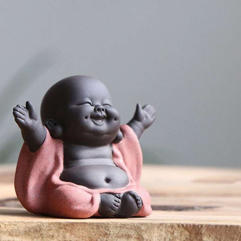 Home Decoration Purple Sand Cute Maitreya Buddha Tea Pet Can