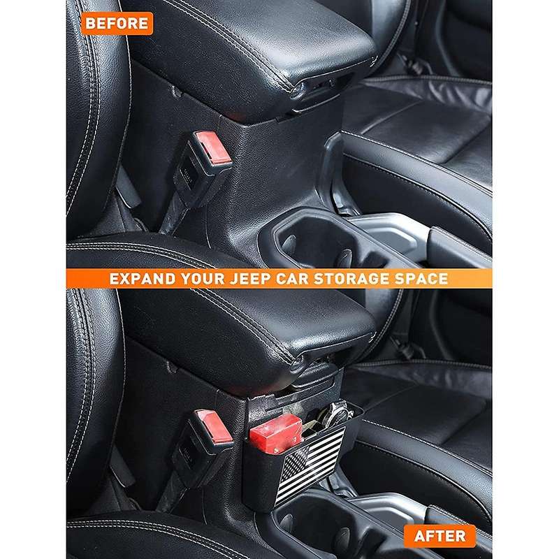 Center Console Box with Usa Flag, for 2018-2022 Jeep Wrangler Jl