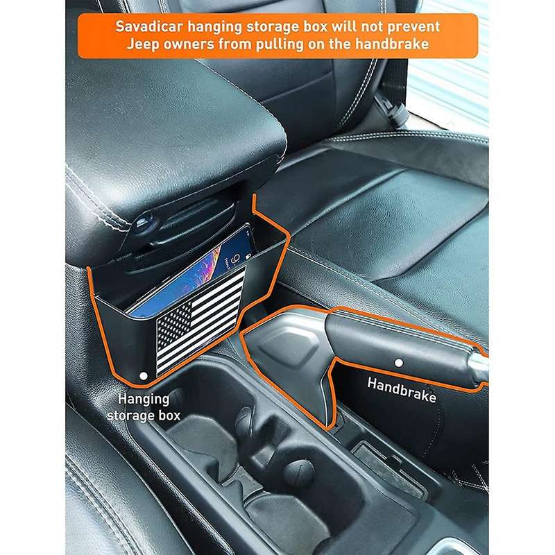 Center Console Box with Usa Flag, for 2018-2022 Jeep Wrangler Jl