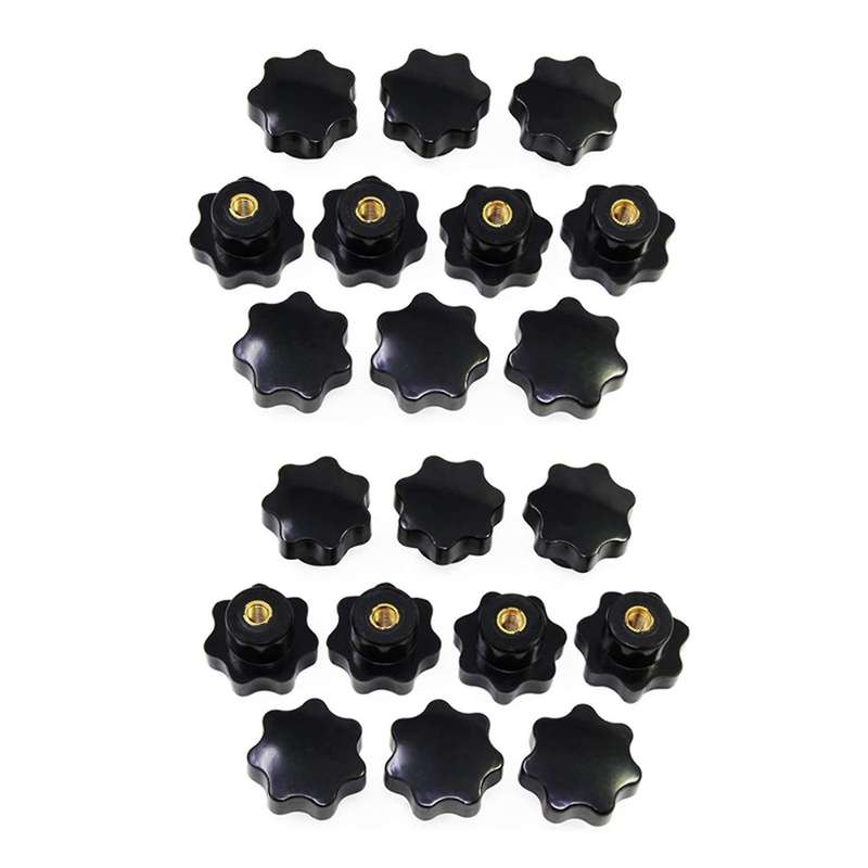 20pcs Knob Grip Star Shape M8 Female Thread Clamping for Machine Tool