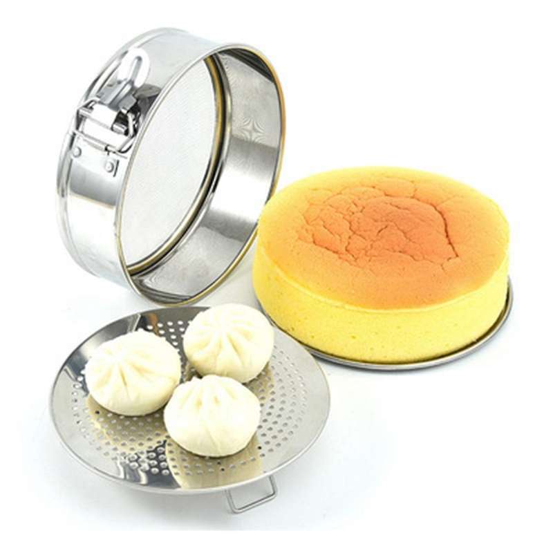 3-in-1 Cake Mold Steel Flour Sieve Steamer Cake Mold Baking Tool A