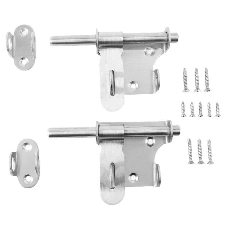 2pcs Slide Bolts Lock Stainless Steel Latch Heavy Duty Door Bolt