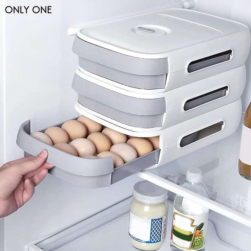 Plastic Egg Container, Egg Storage Box, Fridge Egg Drawers