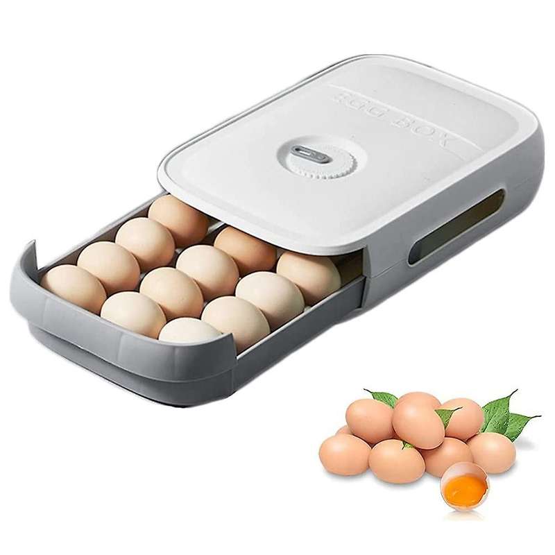 Plastic Egg Container, Egg Storage Box, Fridge Egg Drawers