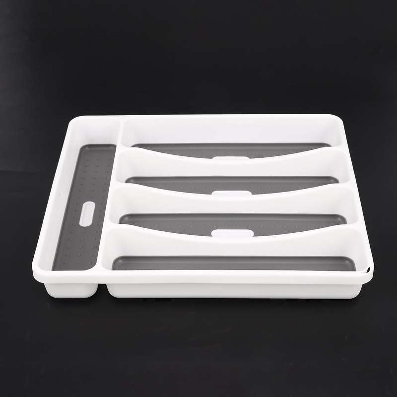 Large Gray Container 5 Compartments Storage Box for Tableware
