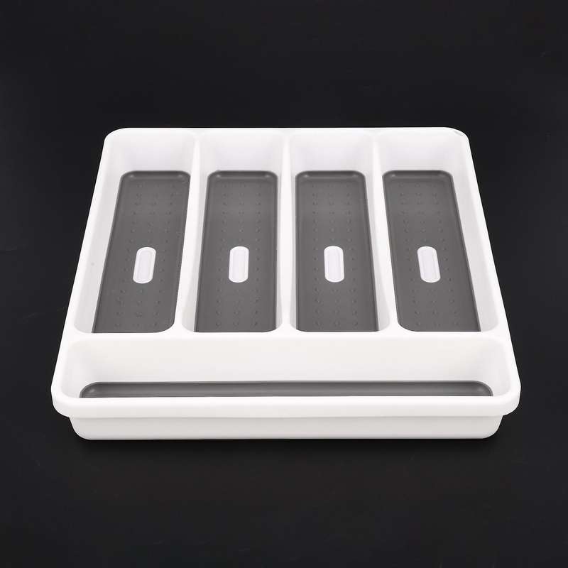 Large Gray Container 5 Compartments Storage Box for Tableware