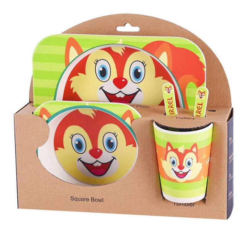 5pcs Baby Bamboo Bowl Baby Feeding Tableware New Year Gift Bowl Set,h