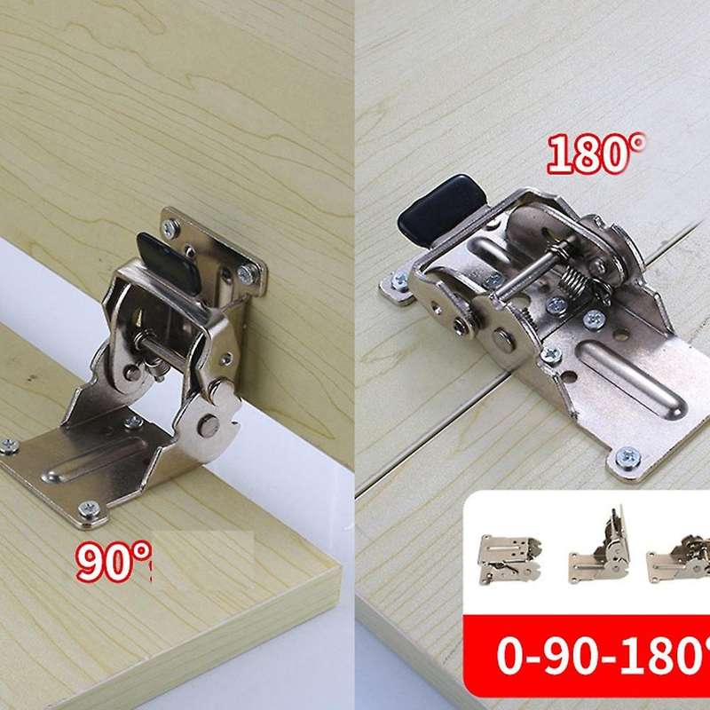 2pcs 0-90-180 Degree Self-locking Folding Hinge Table Legs Folding