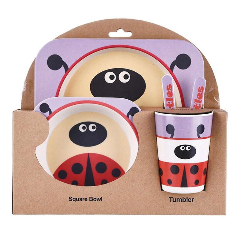 5pcs Baby Bamboo Bowl Baby Feeding Tableware New Year Gift Bowl Set,l