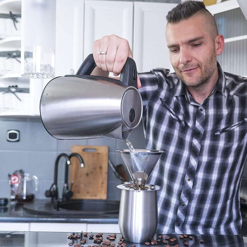Paperless Pour Over Coffee Dripper-non-clogging Ultra Fine Layer