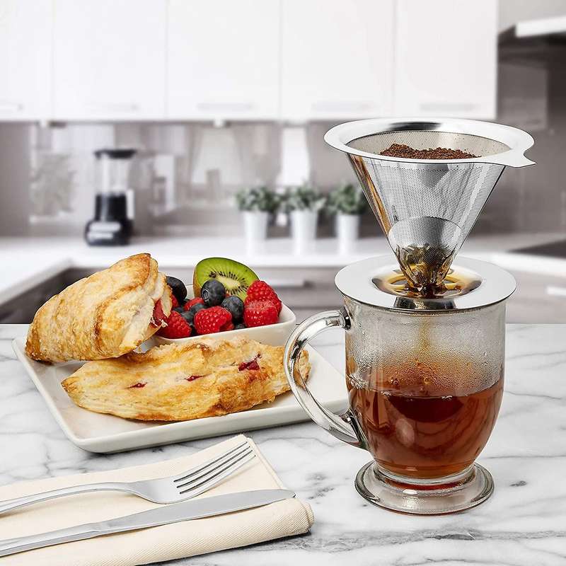 Paperless Pour Over Coffee Dripper-non-clogging Ultra Fine Layer