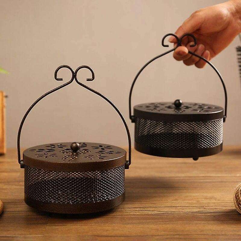 Mosquito Coil Holder, Fireproof Sandalwood Coil Burner with Lid,1 Pcs