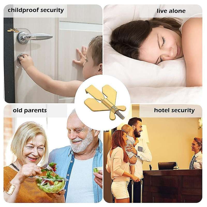 2pcs Portable Door Lock Home Security Door Locker Travel Lockdown
