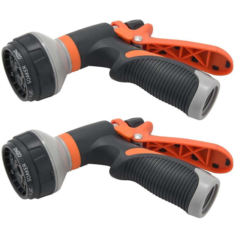 2x Garden Hose Nozzle Leak Free High Pressure Heavy Duty 8 Pattern
