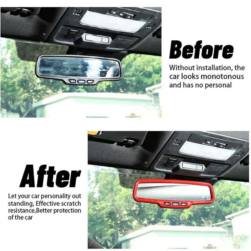 Car Rearview Mirror Decoration Frame Cover Trim Abs (red)