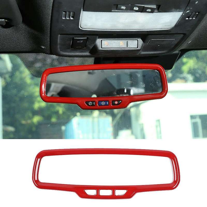 Car Rearview Mirror Decoration Frame Cover Trim Abs (red)