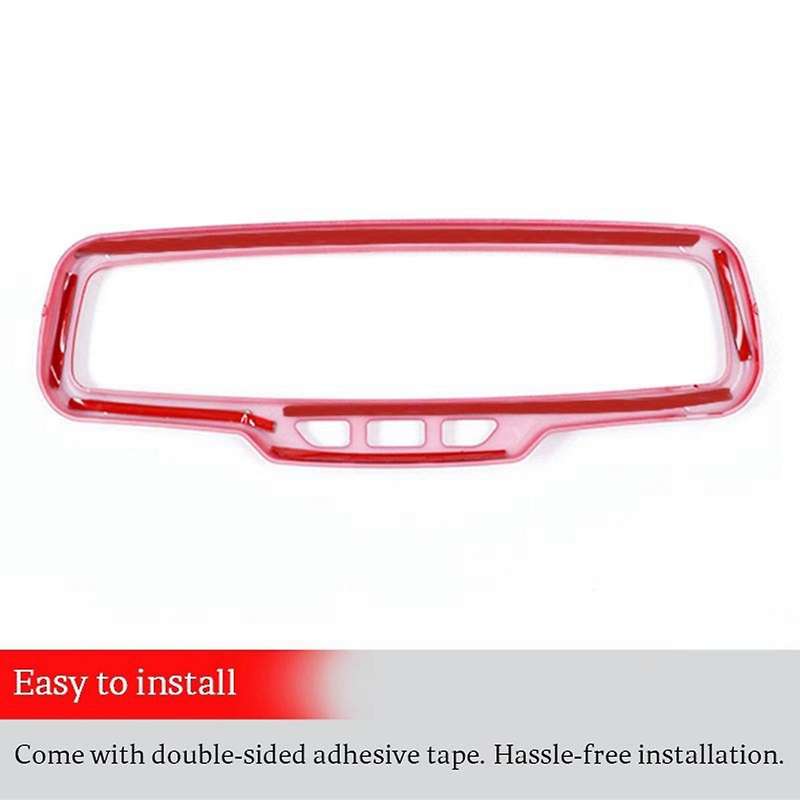 Car Rearview Mirror Decoration Frame Cover Trim Abs (red)