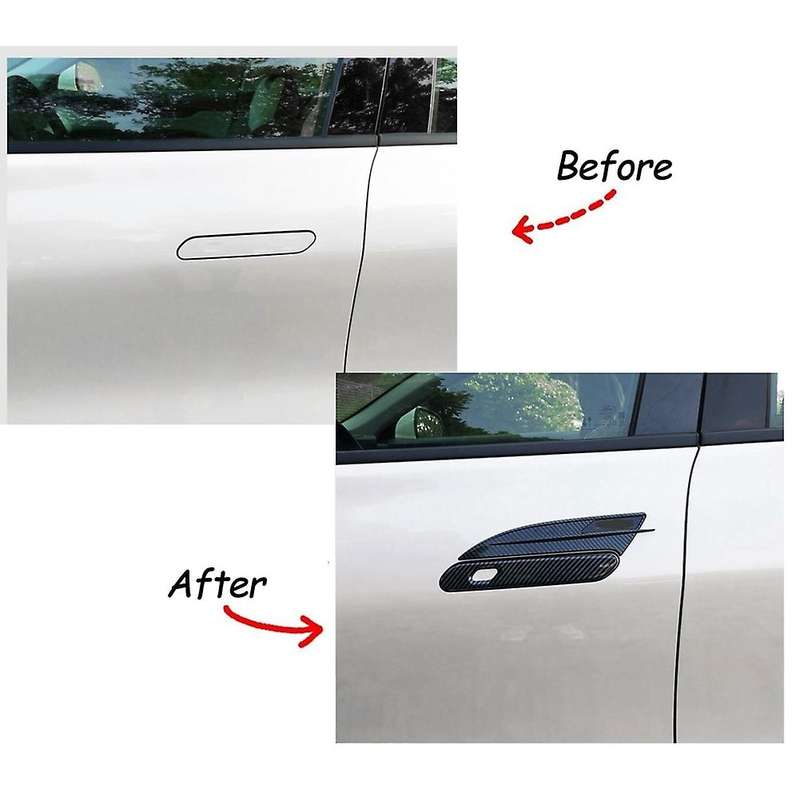 For Ford Evos 2022 Carbon Fiber Abs Car Door Handle Bowl Cover Trim
