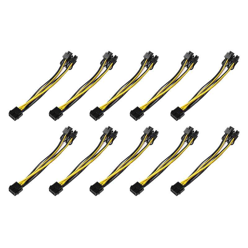 8 Pin Pcie to Dual Pcie 8 (6+2) Pin Power Cable Data Cable Splitter