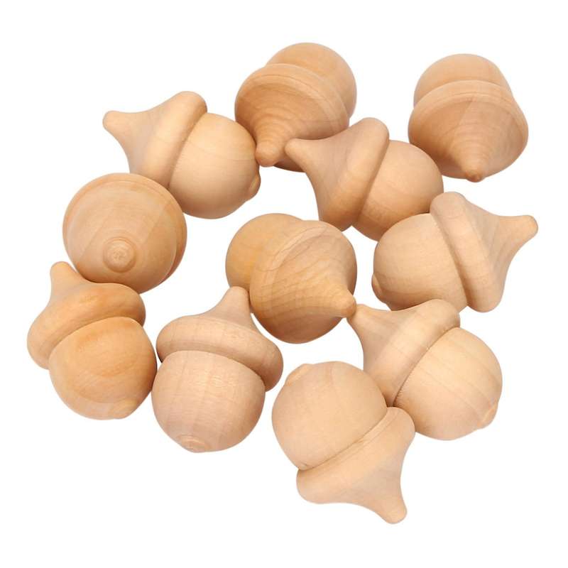 Wooden Acorn Crafts for Kid Painting Home Decoration