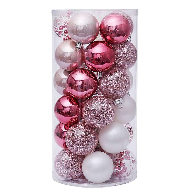 30pcs Christmas Tree Ball Ornaments Set Shatterproof Decor Balls-pink