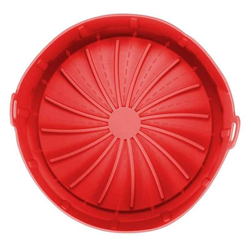 Air Fryer Silicone Pot, with Removable Base,accessories Red 7.5inch