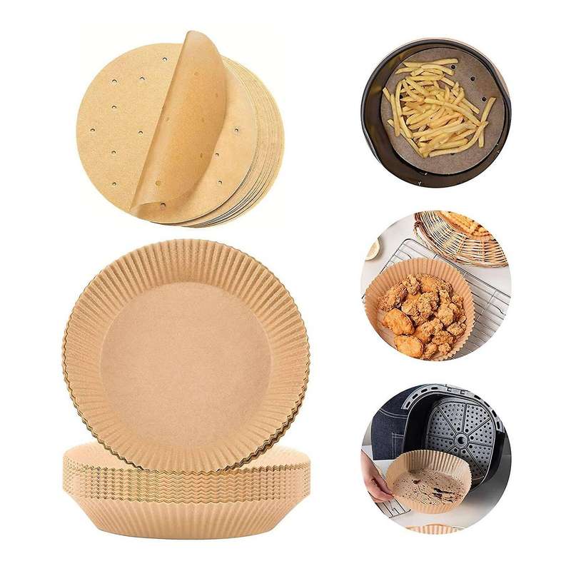 200 Pcs 6.3inch Air Fryer Disposable Paper Liner for Air Fryer Basket