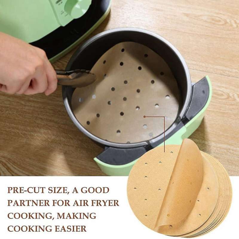 200 Pcs 6.3inch Air Fryer Disposable Paper Liner for Air Fryer Basket
