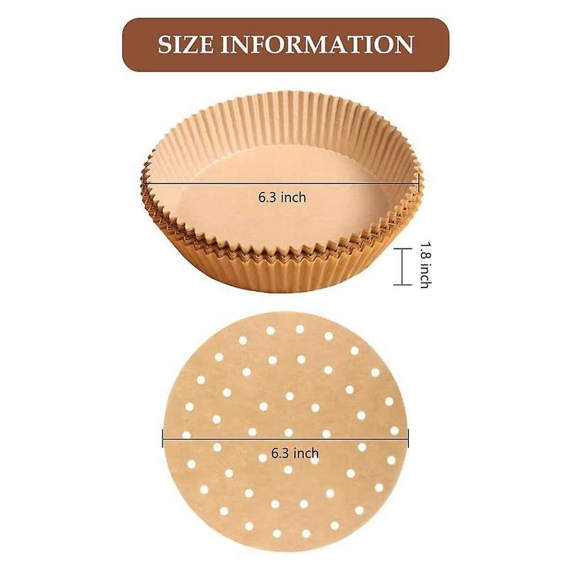 200 Pcs 6.3inch Air Fryer Disposable Paper Liner for Air Fryer Basket
