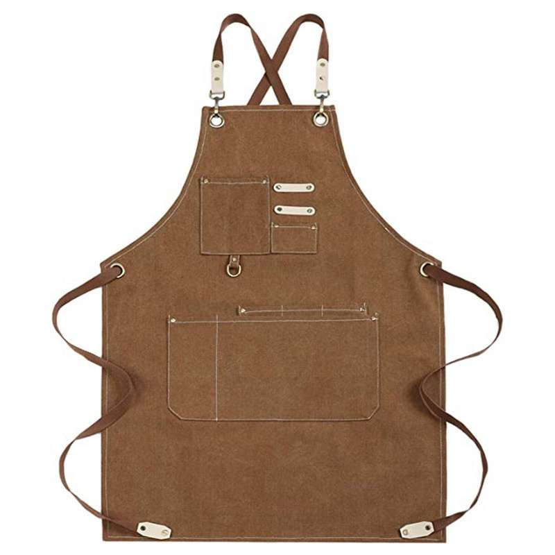 Chef Apron Water Resistant Canvas Apron for Men Women(coffee)