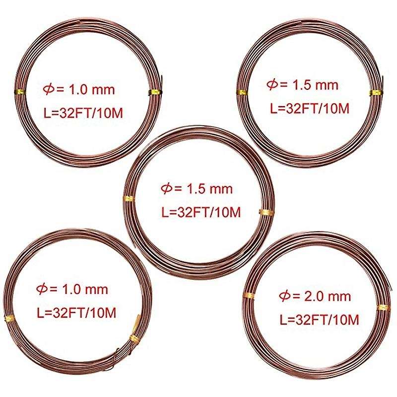 5 Roll Bonsai Wire Aluminum for Holding Bonsai Branches (brown)