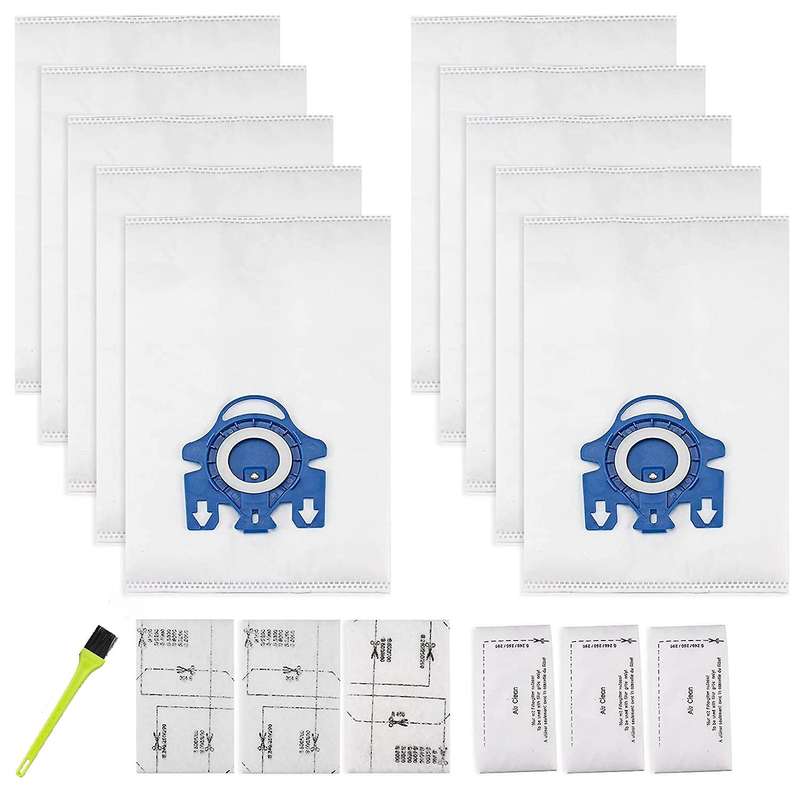 10 Packs 3d Airclean Bags for Miele Gn Vacuum Bag with Filters