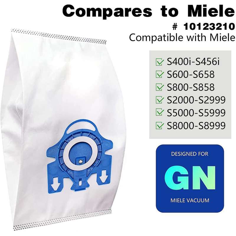 10 Packs 3d Airclean Bags for Miele Gn Vacuum Bag with Filters