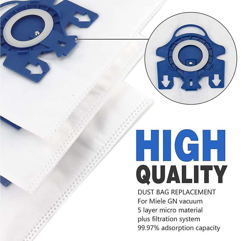 10 Packs 3d Airclean Bags for Miele Gn Vacuum Bag with Filters