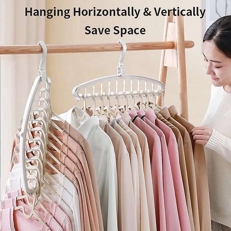 6pcs Multifunctional Clothes Rack Magic Space Saving Blue