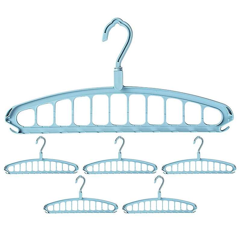 6pcs Multifunctional Clothes Rack Magic Space Saving Blue