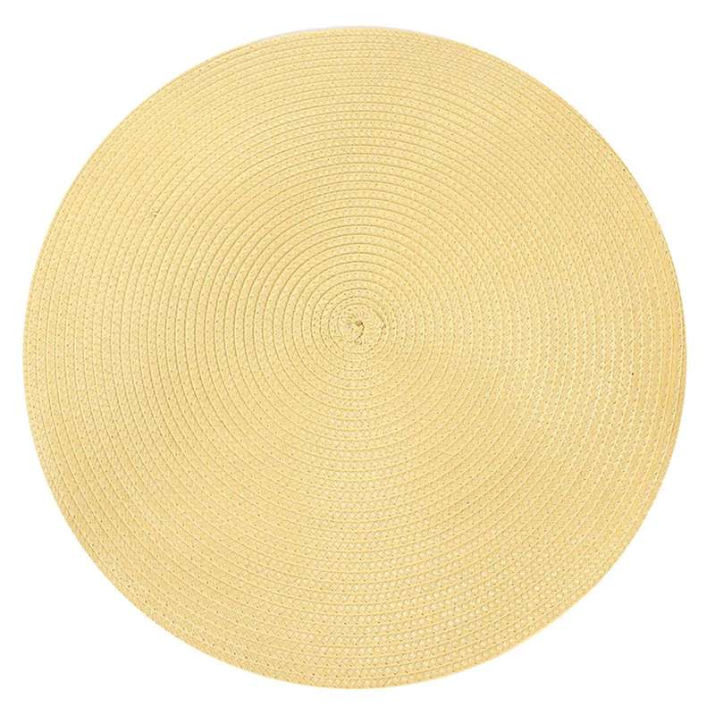 Indoor & Outdoor Round Woven Placemat, Set Of 6 Everyday Use 15 Inch