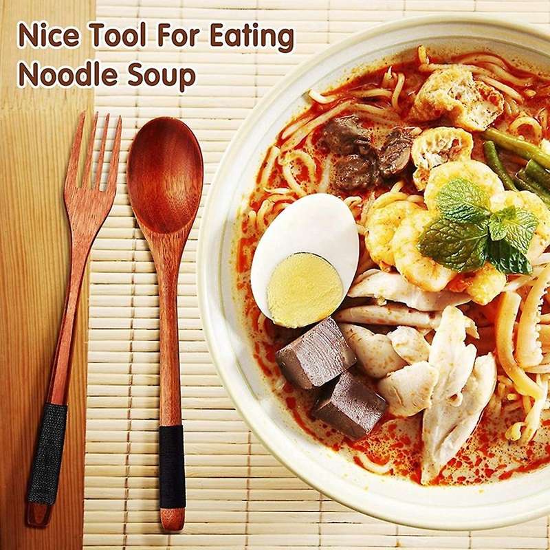 Wooden Spoons Forks Japanese Style Wooden Utensils Set (16 Pieces)