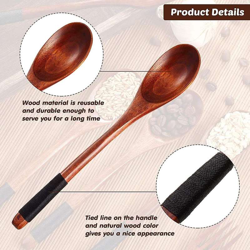 Wooden Spoons Forks Japanese Style Wooden Utensils Set (16 Pieces)