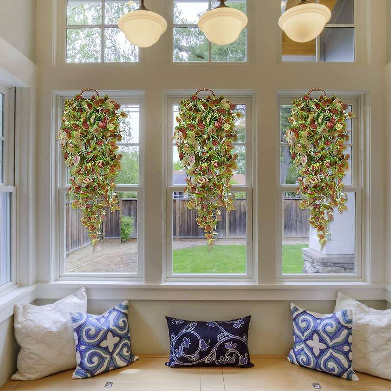 3 Pack Artificial Hanging Plants 3.6ft Ivy Plants for Indoor Outdoor
