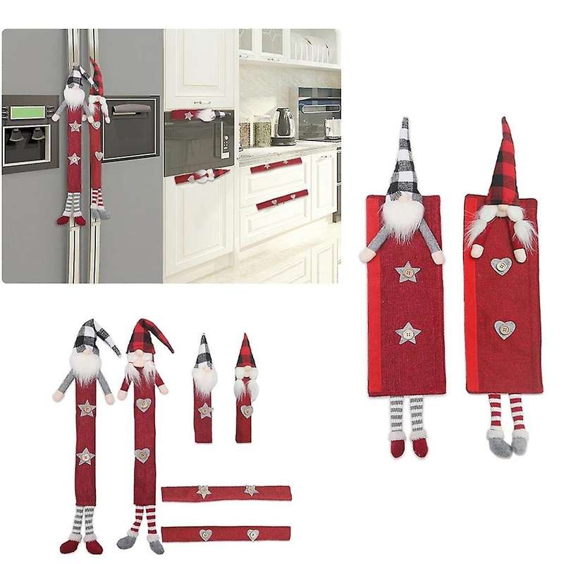 Christmas Faceless Dwarf Refrigerator Door Handle Gloves Decoration
