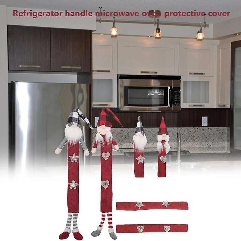 Christmas Faceless Dwarf Refrigerator Door Handle Gloves Decoration