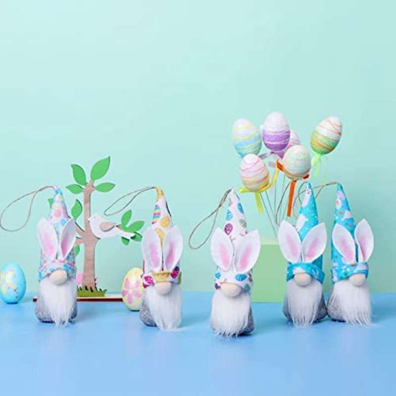 Handmade Easter Hanging Rabbit Dwarf Ornament Easter Gift Decoration