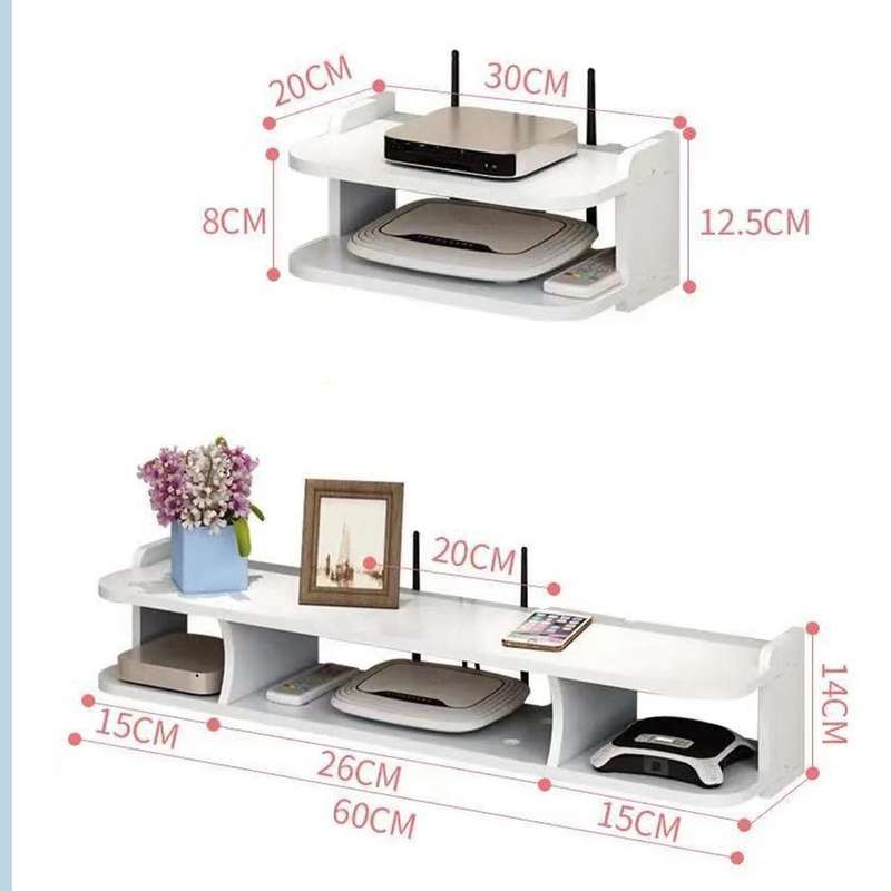 Wifi Router Wall Mount Floating Shelf Partition Router Storage Box B