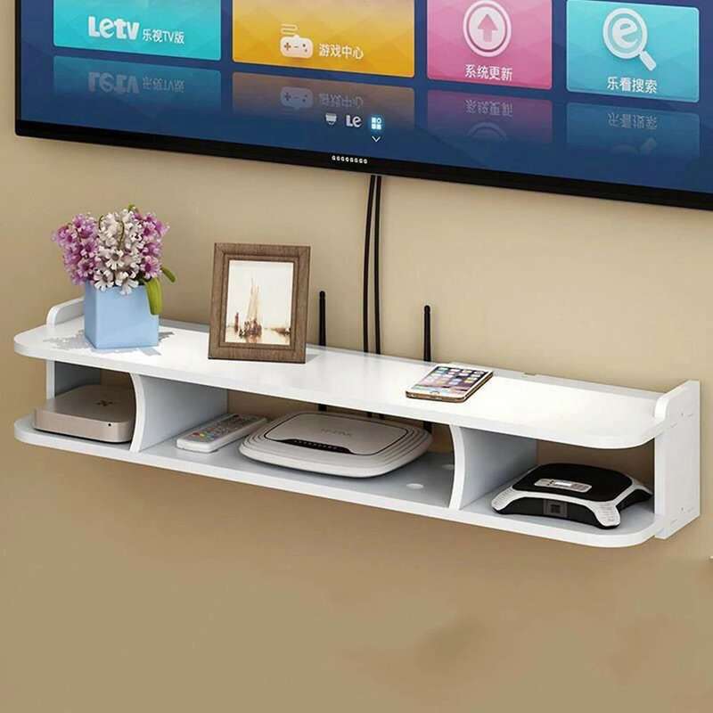 Wifi Router Wall Mount Floating Shelf Partition Router Storage Box B