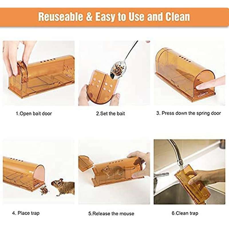 2pcs Humane Mouse Traps Catch &release That Work for House,small Mice