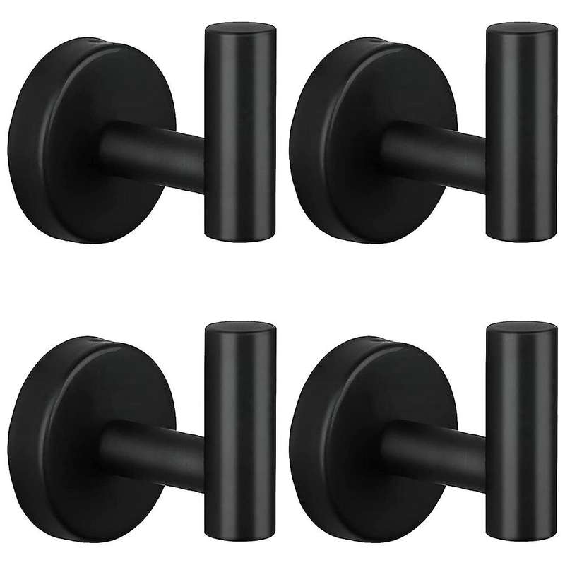 Bathroom Black Towel Hooks Stainless Steel Hooks for Kitchen Bathroom